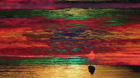 Sunset Psychedelic Beach #1 Vídeos de archivo 17712317