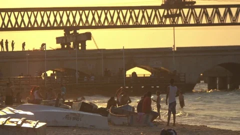 SUNSET PUERTO PROGRESO, YUCATAN Stock Footage 74537191