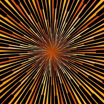 Sunset Pulse Retro Psychedelic Piano Vortex in Black, Cream, Burnt Stock Illustration