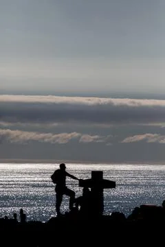 Sunset at Punta de lobos, Chile 스톡 사진