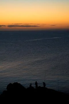 Sunset in Punta del Este Department of Rocha and Pescadores Stock Photos