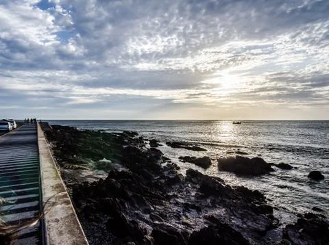 Sunset in punta del este Stock Photos