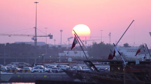 Sunset in Qatar ( Hyperlapse ) Stock Footage 68526274