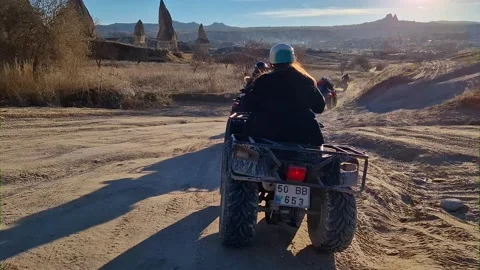 Sunset quad ride in Cappadocia. Video stock 262889100