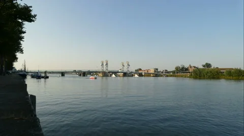 Sunset at quay of Kampen, time lapse Stock Footage