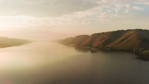 Sunset on a Quiet River Stock Footage 163961271