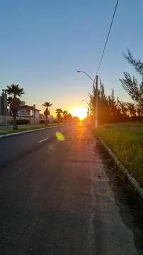 Sunset on the quiet streets Stock Photos