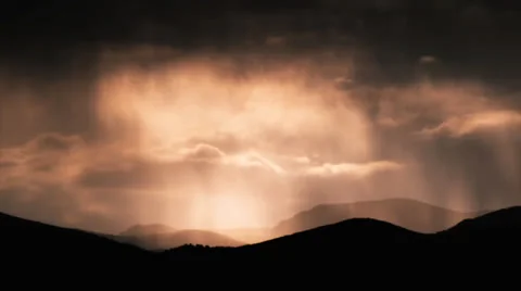 Sunset rain cloud time lapse Stock Footage 24805581