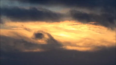 Sunset, rain clouds, real time Stock Footage 52529601