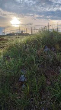 Sunset in rainy day Stock Photos