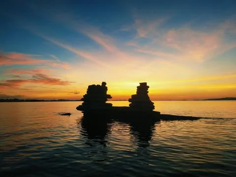 Sunset to raja ampat Foto stock