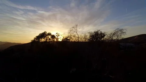 SUNSET RANCH SHOT WITH DRONE RISING 動画素材 98419793