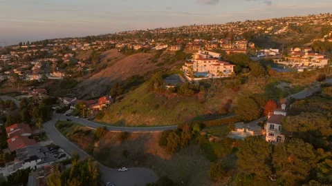 Sunset Rancho Palos Verdes Los Angeles California Drone Aerial Footage Stock-Footage 335401733