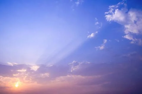 Sunset rays with cloud beautiful blue sky with sunset rays Copyright: xZoo... Stock Photos