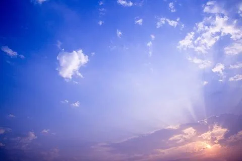 Sunset rays with cloud beautiful blue sky with sunset rays Copyright: xZoo... Stock Photos