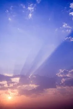 Sunset rays with cloud beautiful blue sky with sunset rays Copyright: xZoo... Stock Photos