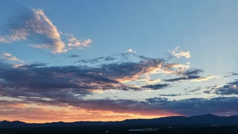 Sunset Rays Fading Over A Mountain Horizon Stock Footage 345087220