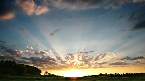 Sunset rays Stock Footage 12516215