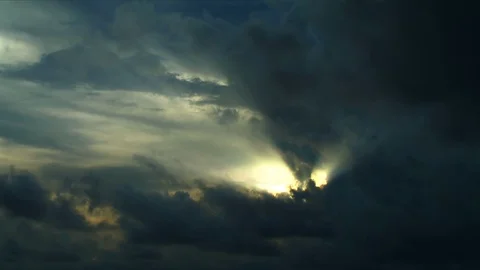 Sunset Rays Through Clouds (1080p 29.97) Stock Footage 88838250