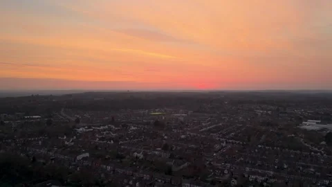 Sunset in Reading West Orange Aerial Stock-Footage 334608473