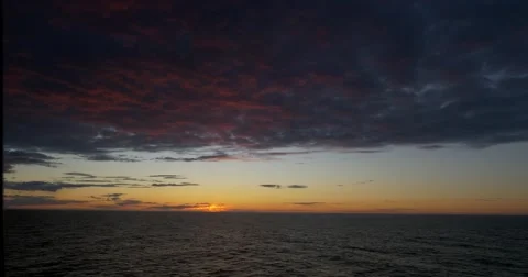 Sunset red clouds on the water Stock Footage 50746321