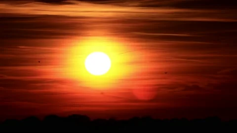 Sunset red golden orange Sky Stock Footage 188537784