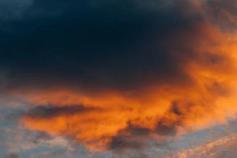 Sunset Red Orange Dark dramatic Colourful Clouds Stock Photos