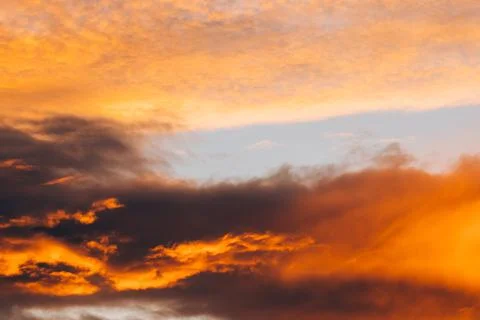 Sunset Red Orange Dark dramatic Colourful Clouds Stock Photos