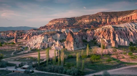 Sunset in Red Rose valley in April. Stock Footage 67095481