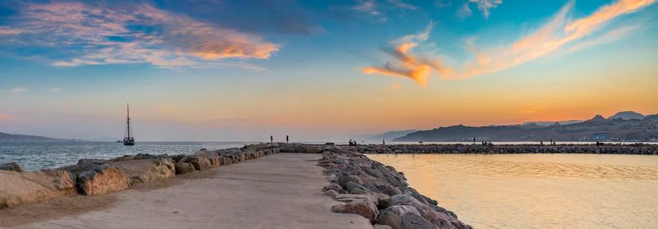 Sunset at the Red Sea Stock Photos
