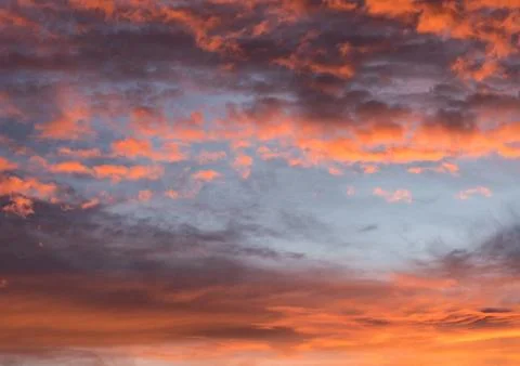 Sunset red sky with clouds horizontal background Stock Photos