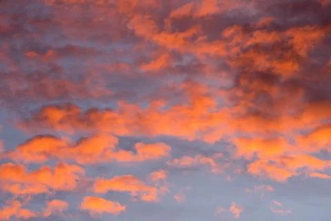 Sunset red sky with clouds horizontal background 스톡 사진