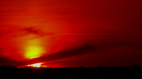 Sunset in red sky  color.   time lapse clip Stock Footage 39603128