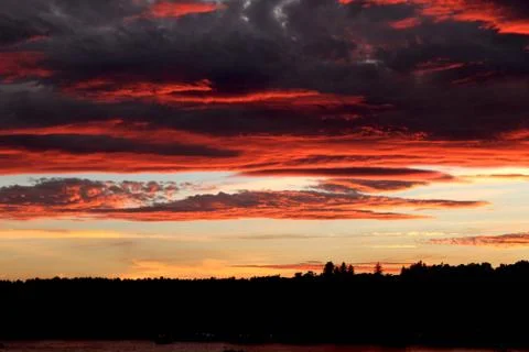Sunset Red Sky 写真素材