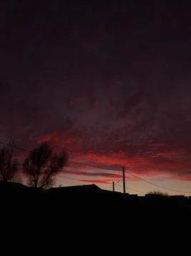 Sunset. Red sky Stock Photos