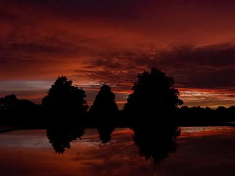 Sunset red sky Foto stock