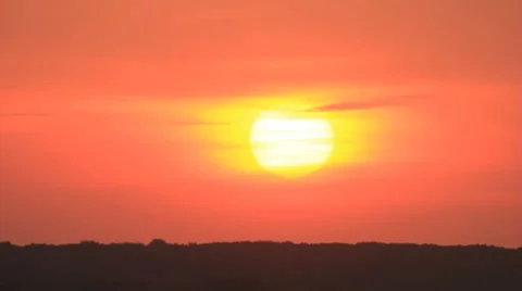 Sunset on red sky time-lapse background - long shot Stock Footage 8520525