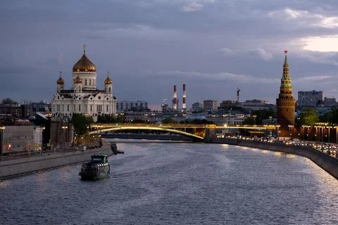 Sunset on Red Square in Moscow Stock Photos