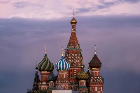 Sunset on Red Square in Moscow Stock Photos