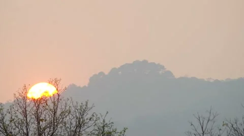 Sunset  with the reddish sky Stock Footage 48347040