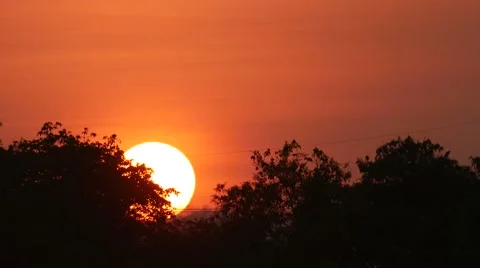 Sunset with the reddish sky Stock Footage 60690813