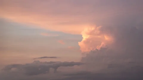 Sunset Reflected in the Evening Clouds Timelapse Stock Footage 157895008