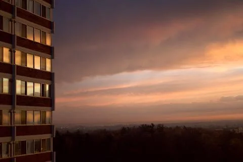 Sunset Reflected Stock Photos