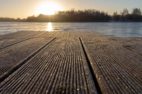 Sunset reflected on a tranquil lake Stock Photos