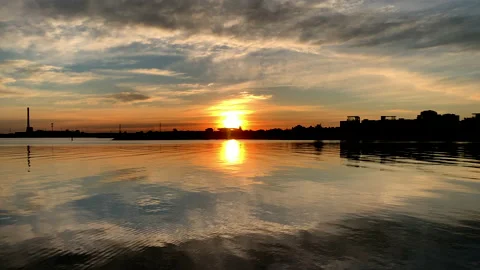 Sunset reflected in the water Stock Footage 154915005