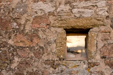 Sunset reflected in window Stock Photos
