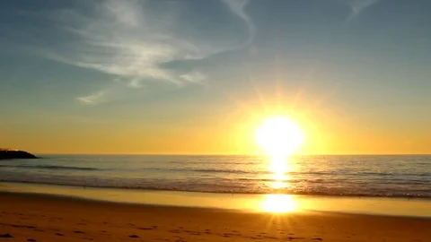 Sunset reflecting on ocean water Video stock 82594020