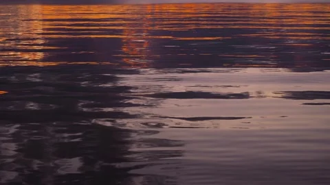 Sunset reflecting over calm water in coastal bay Stock Footage 168777189