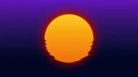 Sunset reflection animation retro background. Stock-Footage 173133089