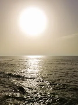 Sunset reflection on the Atlantic ocean Stock Photos